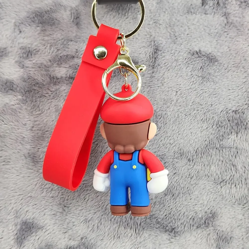 *NEW* Mario! Super Mario 3D Figure Keychain & Strap Red figure with a ? Block